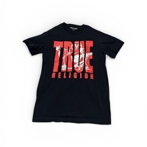 True Religion Black Tee with Red Graphic